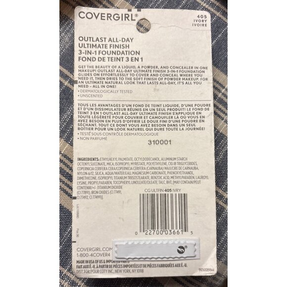 Covergirl Outlast All-Day Ultimate Finish 3-In-1 Foundation 405 Ivory - Picture 4 of 5